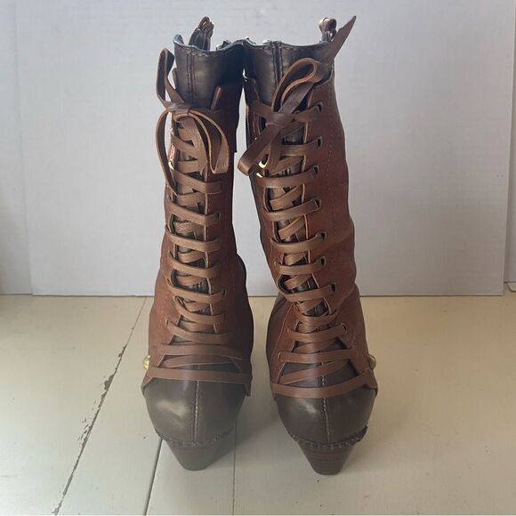 BRAZILIAN Leather Lace UP Women's Boots Size 6 Joseph A Griffin Collection - Picture 6 of 15